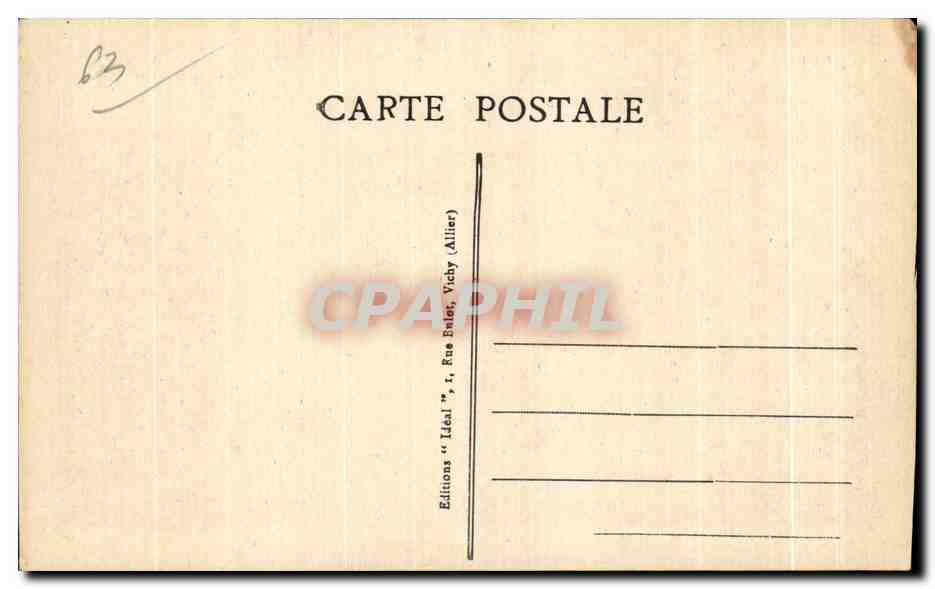 Clermont-Ferrand - Place de Jaude — Ansicht des Plateaus de Gergovia und Montrognon — Verlag Idéal, n° 4041 — Rückseite