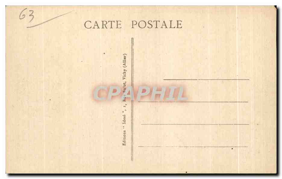 Clermont-Ferrand — Denkmal für die Toten und die Straßen Charras, Albert-Élisabeth und Grande-Bretagne — Éditeur Idéal, n° 4098 — Rückseite