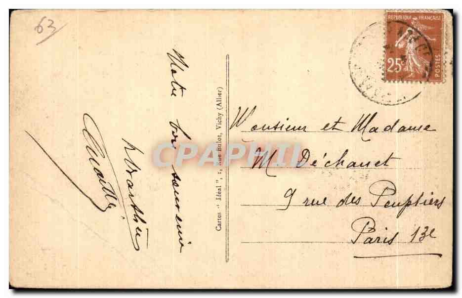 Clermont-Ferrand — Avenue de Royal et le Puy de Dôme — Place de Jaude — Les Minimes — Éditeur: Galeries de Jaude, n° 4044 — Rückseite