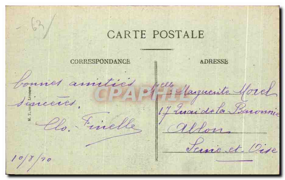 La Vallée de la Sioule et le Château — Châteauneuf-les-Bains — L'Auvergne Pittoresque — Rückseite