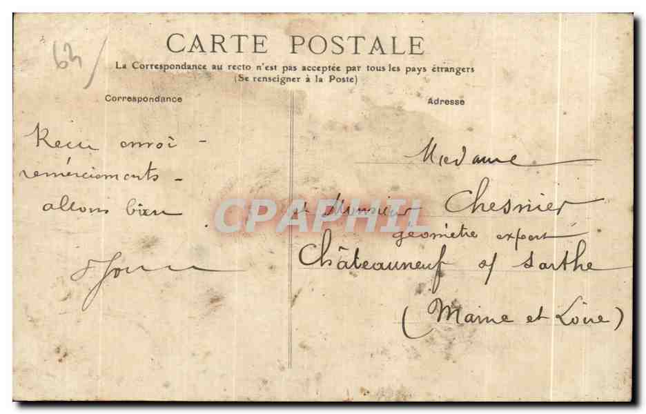 CPA L Auvergne Puy de Dome Chatelguyon le Calvaire vu au Splendid Hotel — Rückseite