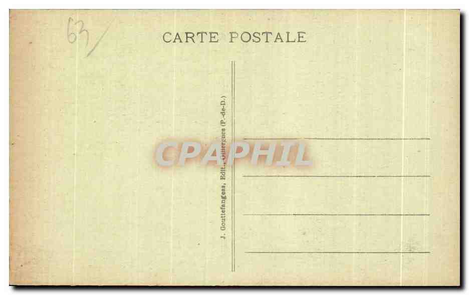 Deux paysans à l'Auvergne — scène de vie — J. Gouttefanges, Éditeur (P.-de-D.) — Verso