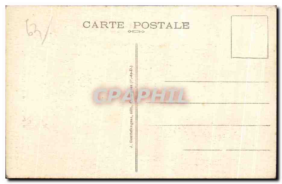 Homme et femme en tenue locale — L'Auvergne — G. d'O. - 1226 — Verso