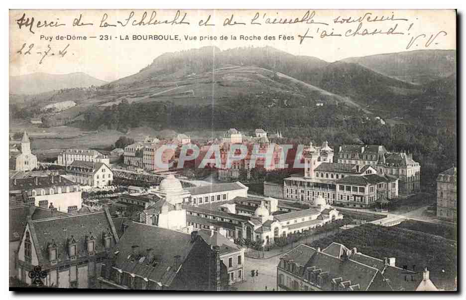 CPA Puy de Dome La Bourboule Vue prise de la Roche des Fees