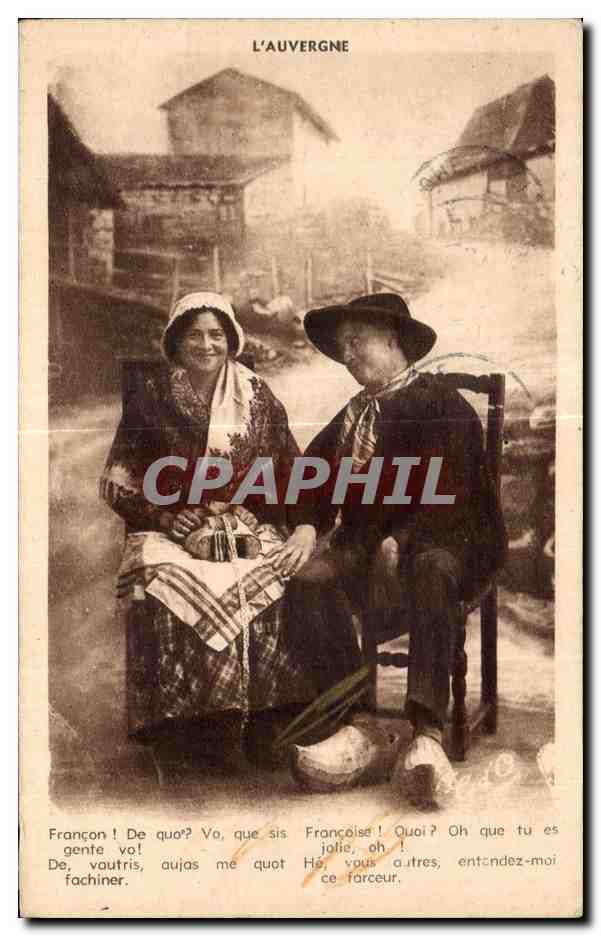 L'Auvergne — Couple en costume traditionnel — Photo-Édition G. Ducos, n°1012