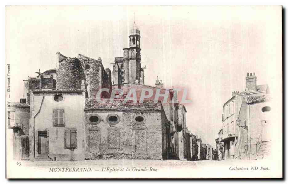 CPA Montferrand L Eglise et la Grande Rue