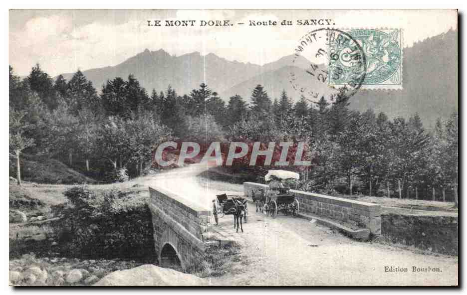 CPA Le Mont Dore Route du Sancy Ane Donkey