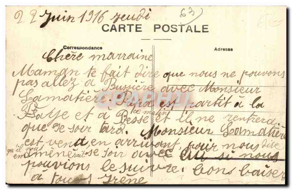 CPA Mont Dore Source Madeloine — Verso