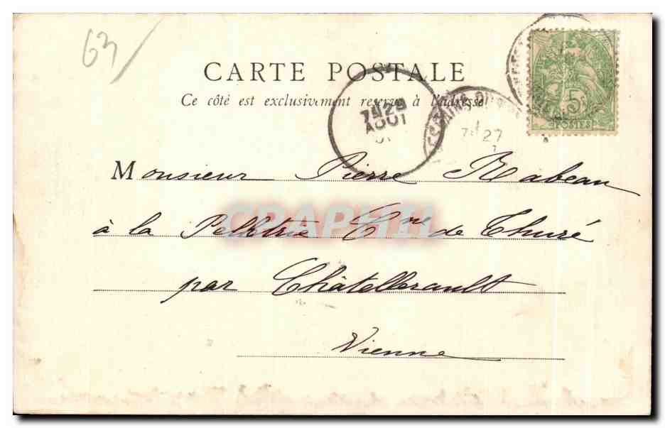 Mont-Dore — Vue générale — B.F. Paris, n°2 — Verso
