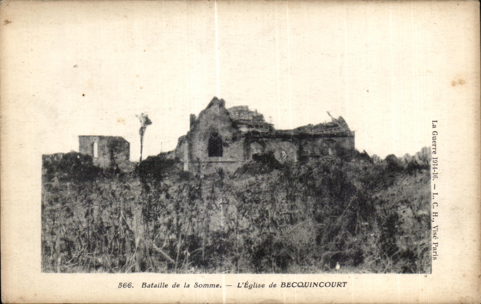 CPA Bataille de la Somme L Eglise de Becquincourt Militaria 