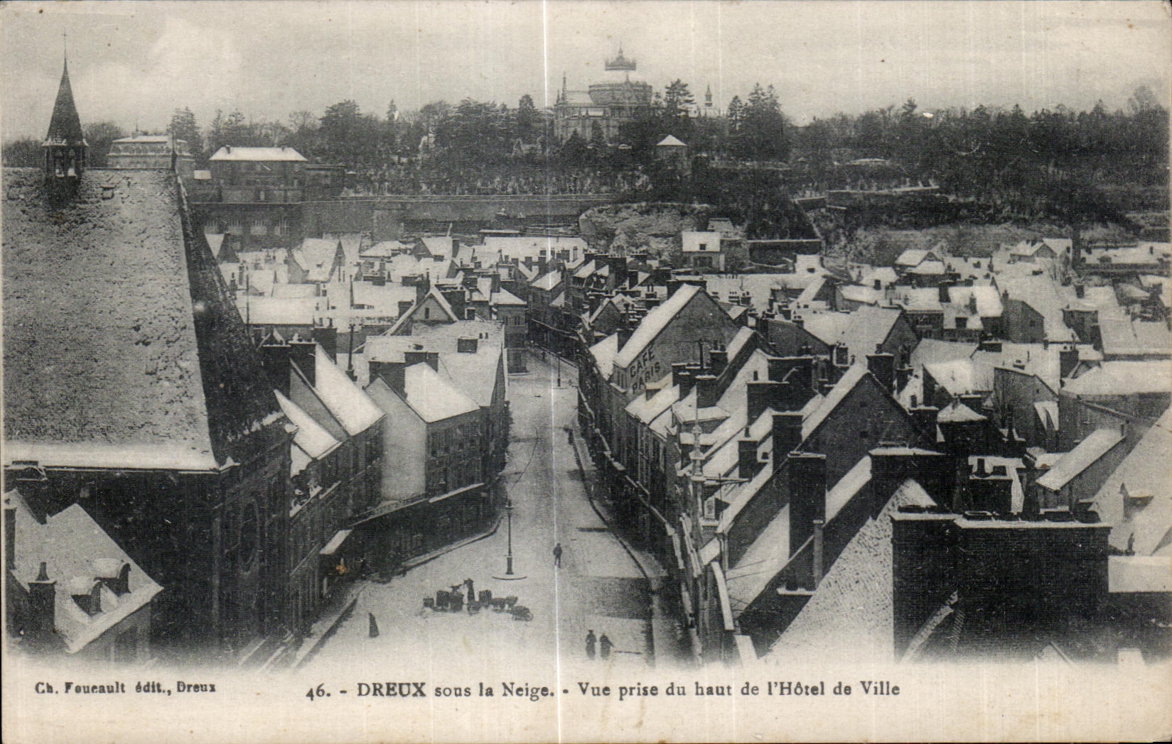 CPA Dreux sous la Neige Vue prise du haut de I Hotel de Ville