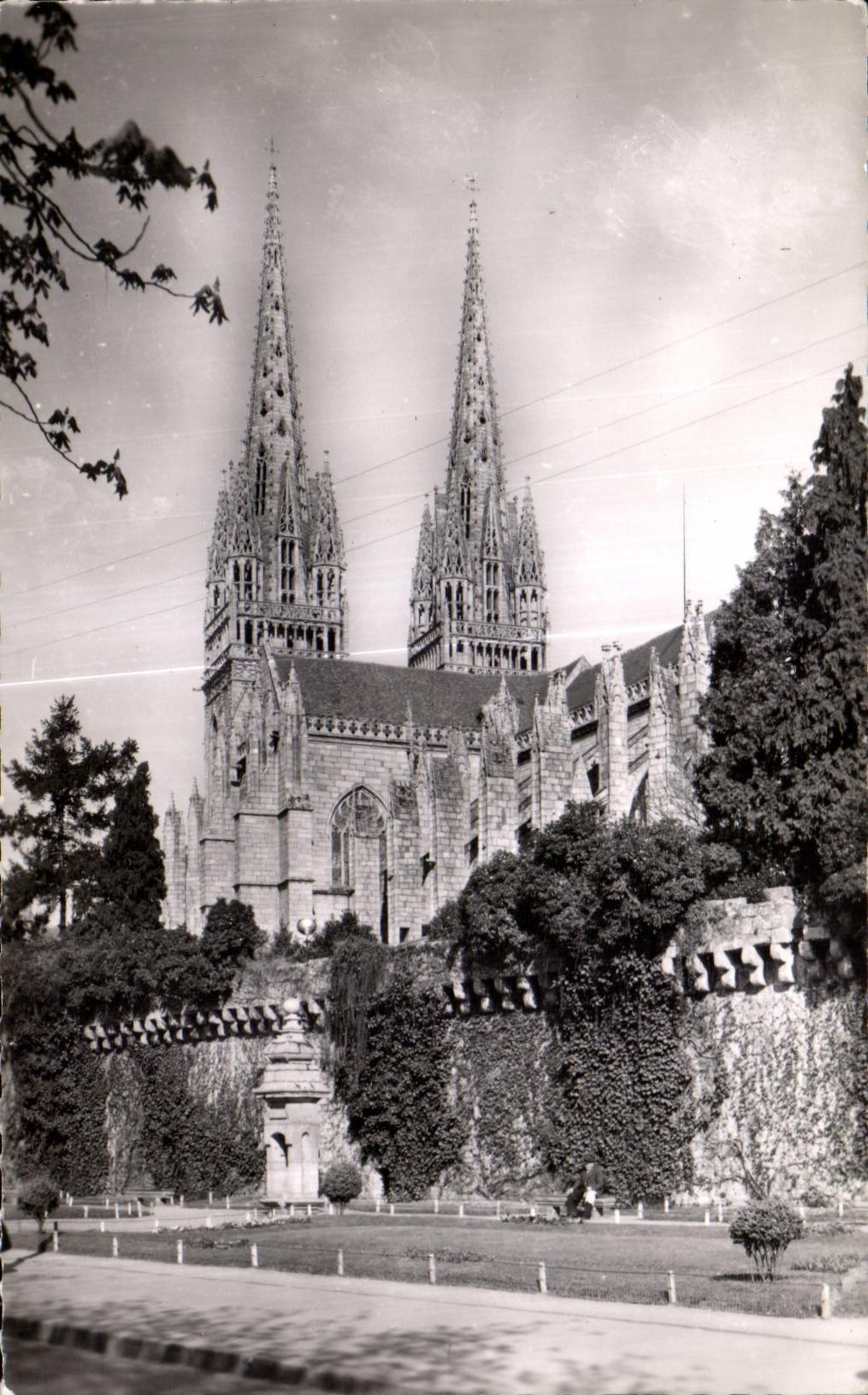 CPA Quimper La Cathedrale vue des Quais