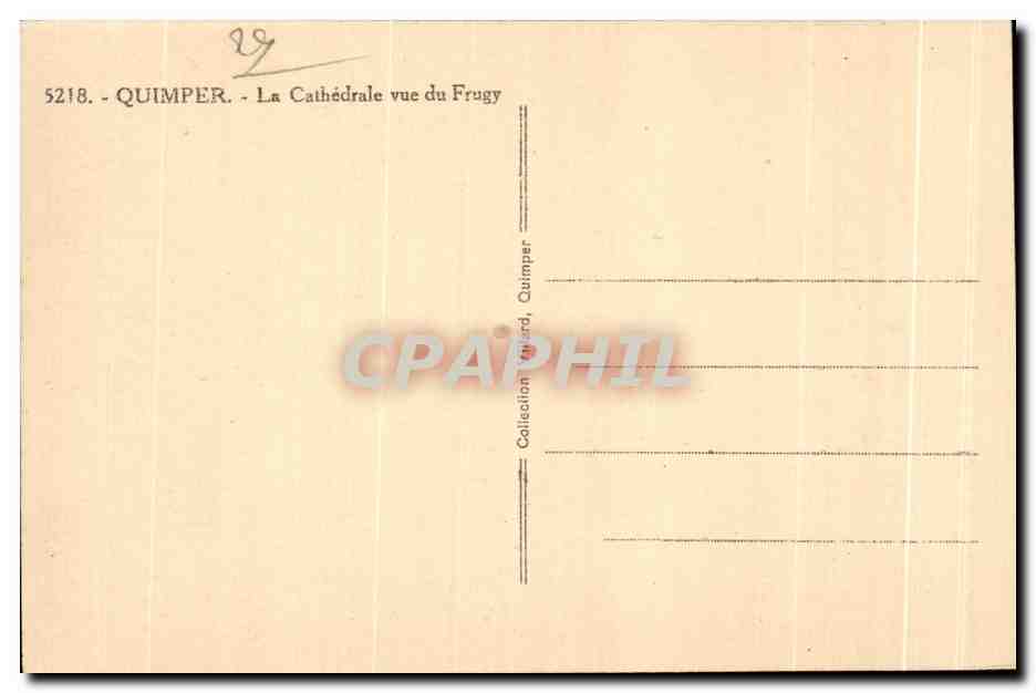 CPA Quimper La Cathedrale vue du Frugy — Rückseite