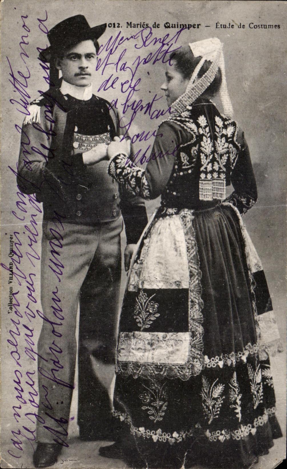CPA Marles de Quimper Etude de Costumes Folklore Costume