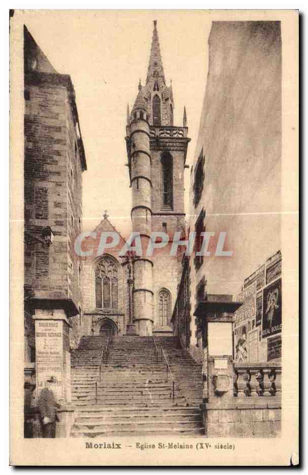 CPA Morlaix Eglise St Melaine XV siecle