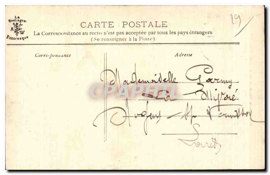 CPA Environs de Morlaix L lle Louet et le Taureau — Rückseite