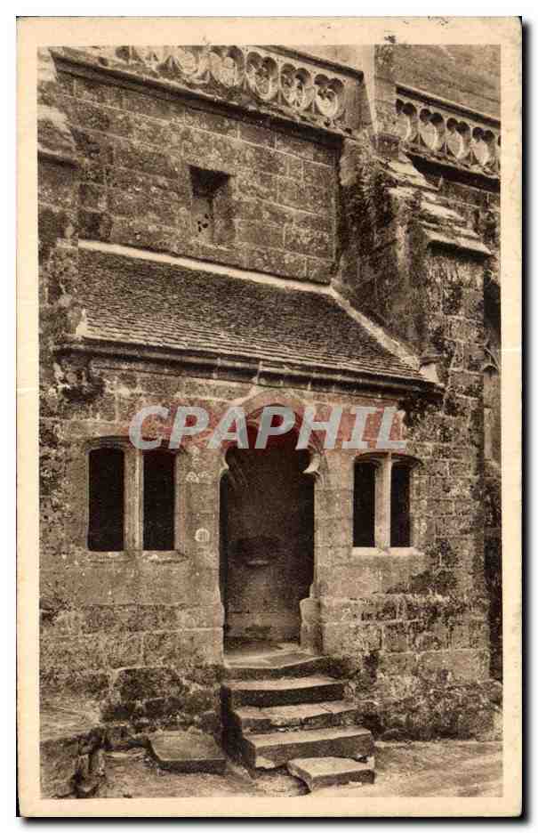 CPA Locronan Finistere L Eglise XVe Siecle Porte d entree cote Nord