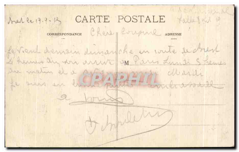 CPA N D Folgoet Le Jube en granit de Kerssaton — Rückseite