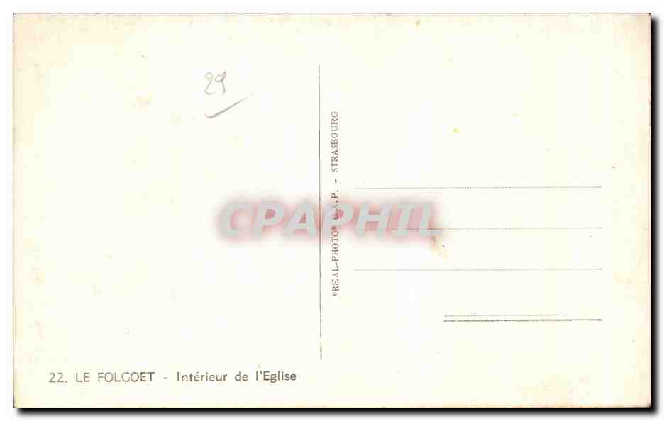 CPA Le Folgoet Interieur de I Eglise — Rückseite