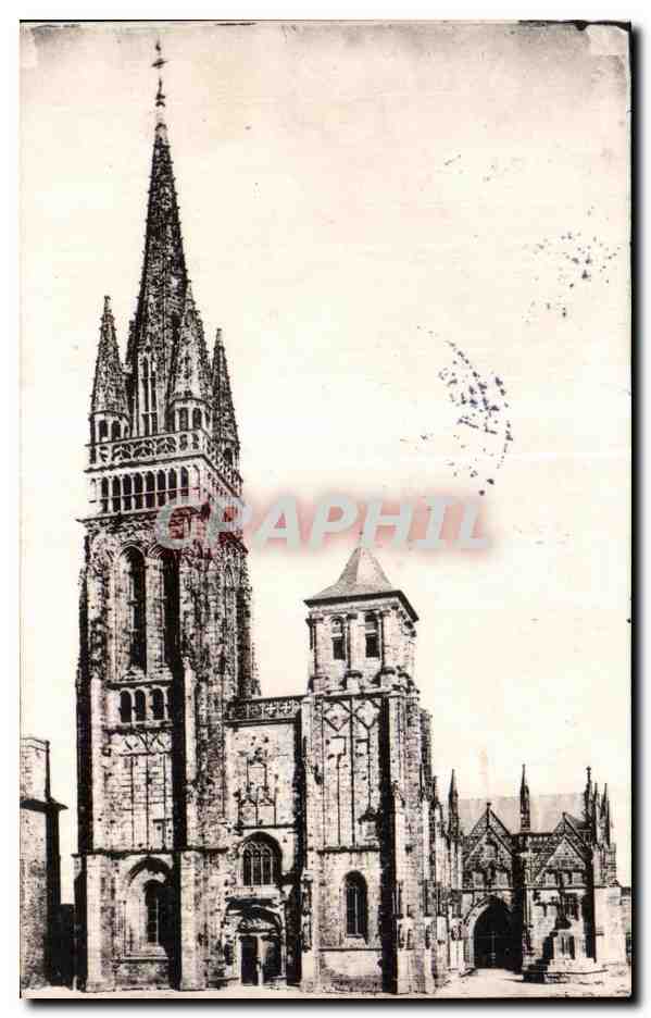 CPA Le Folgoet Finistere Facade de I Eglise