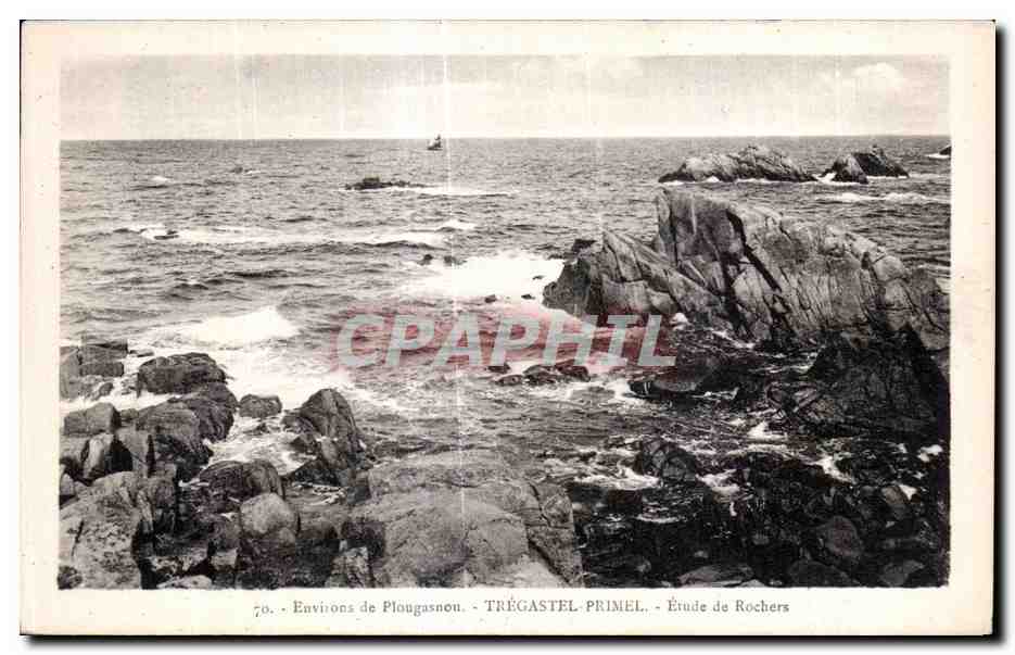 CPA Environs de Plougasnou Tregastel Primel Etude de Rochers