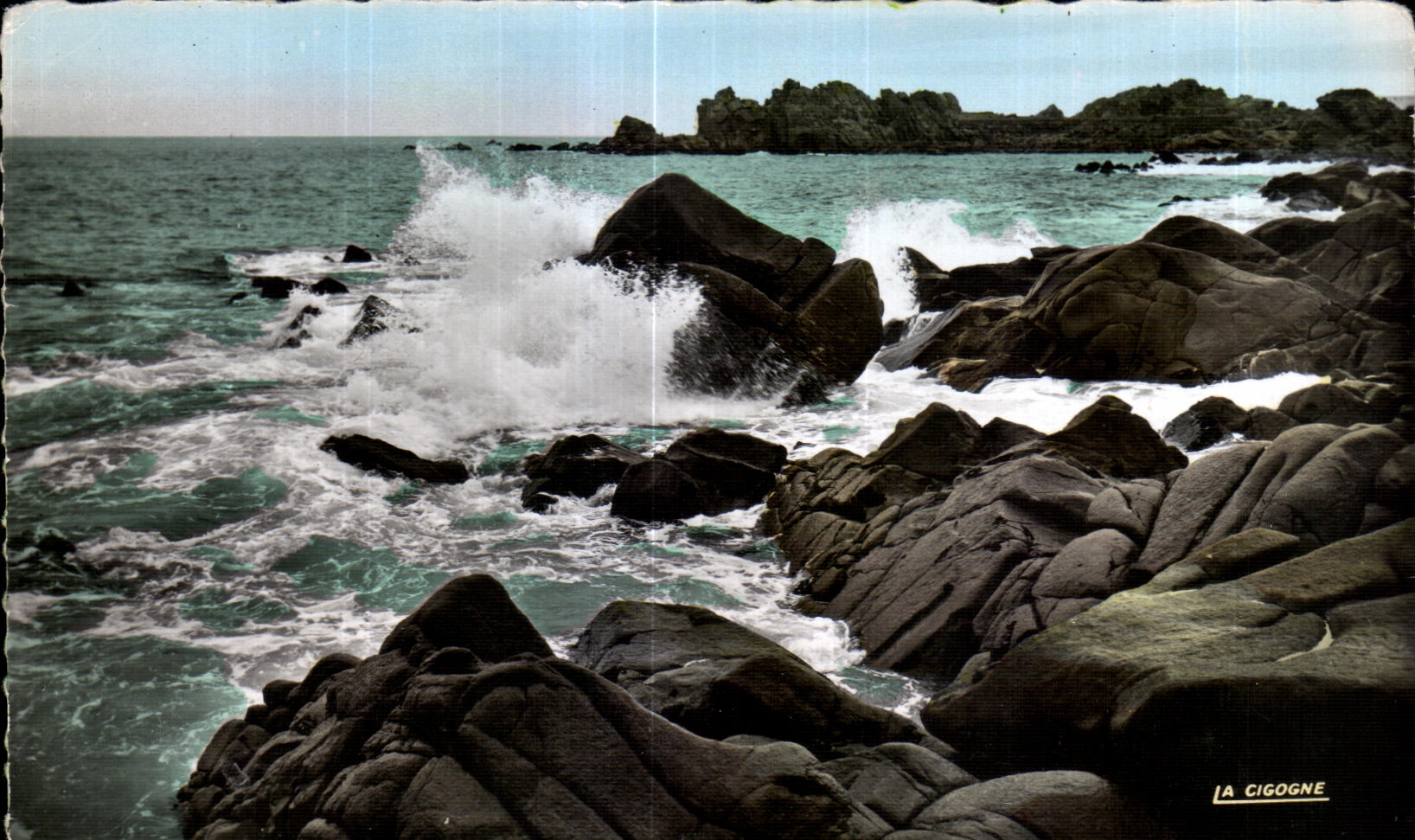 CPA Plougasnou Primel Tregastel Finistere Effets de Vagues
