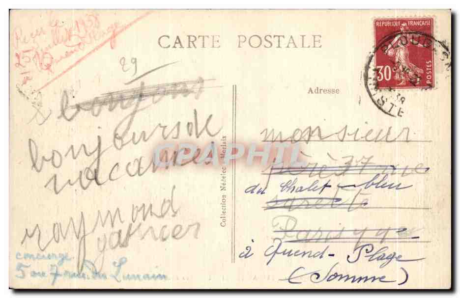 CPA Environs de Plougasnou Tregastel Primel Les Rochers et le Corps de Garde — Rückseite