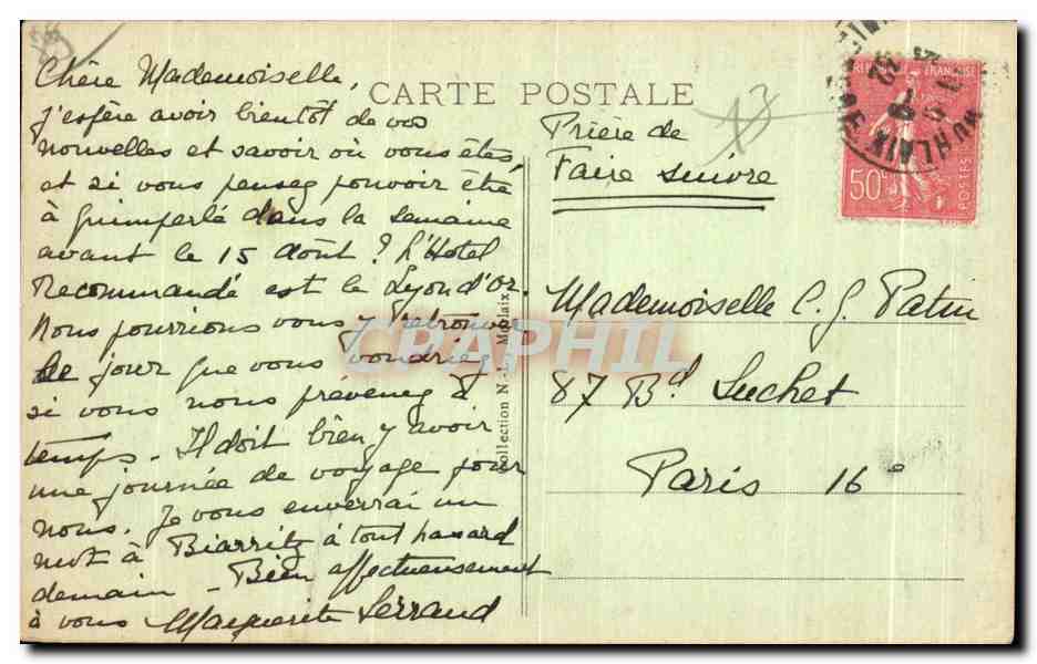 CPA Environs de Plougasnou Tregastel Primel Le Monstre — Rückseite