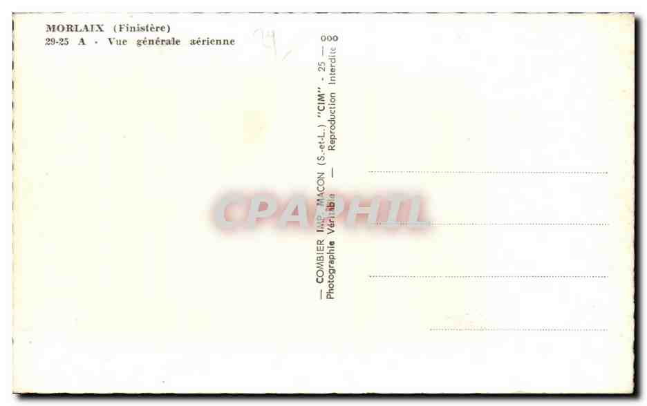 CPA Morlaix Vue generale aerienne — Rückseite