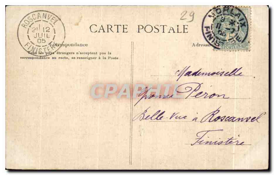 CPA Morlaix Le Viaduc vu de l Hotel de ville — Rückseite