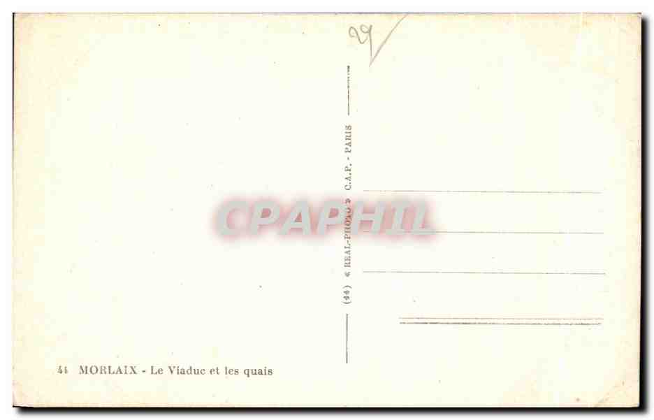 CPA Morlaix Le Viaduc et les quais — Rückseite