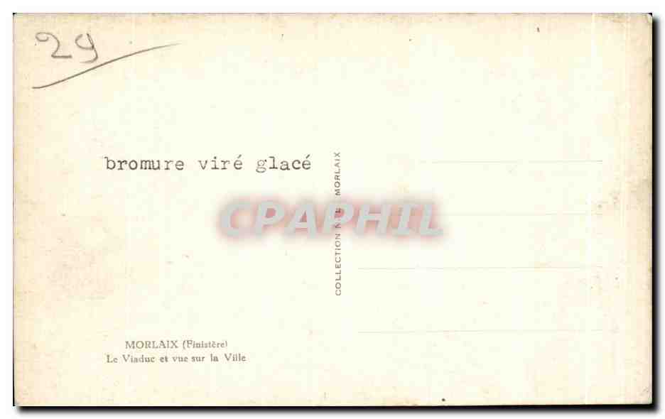 CPA Morlaix Le Viaduc et vue sur la Ville — Rückseite