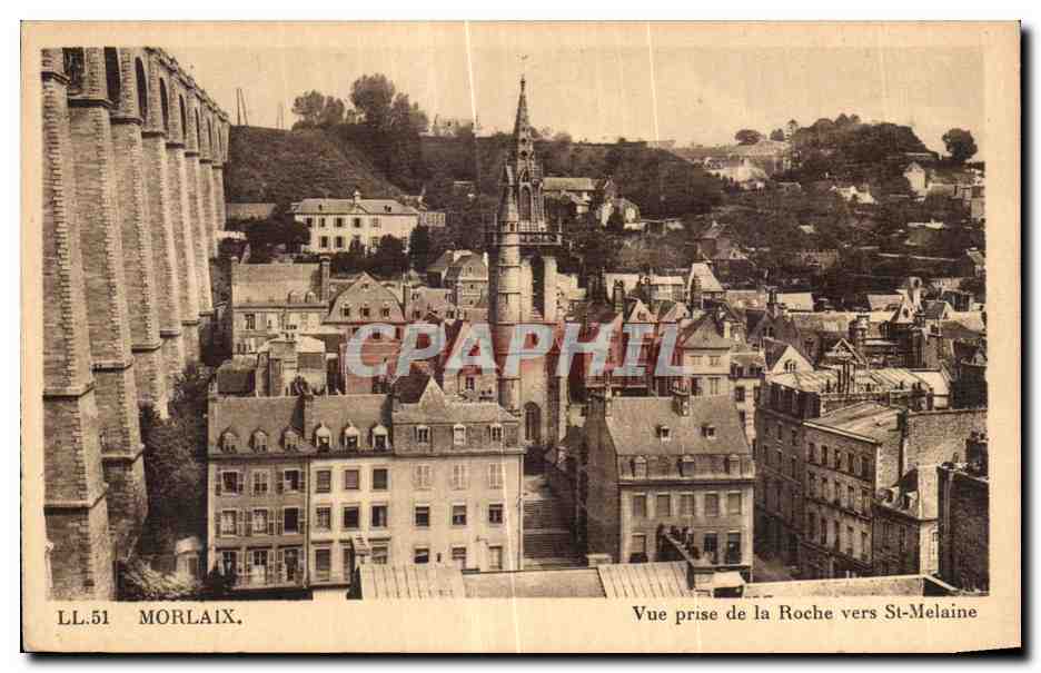 CPA Morlaix Vue prise de la Roche vers St Melaine