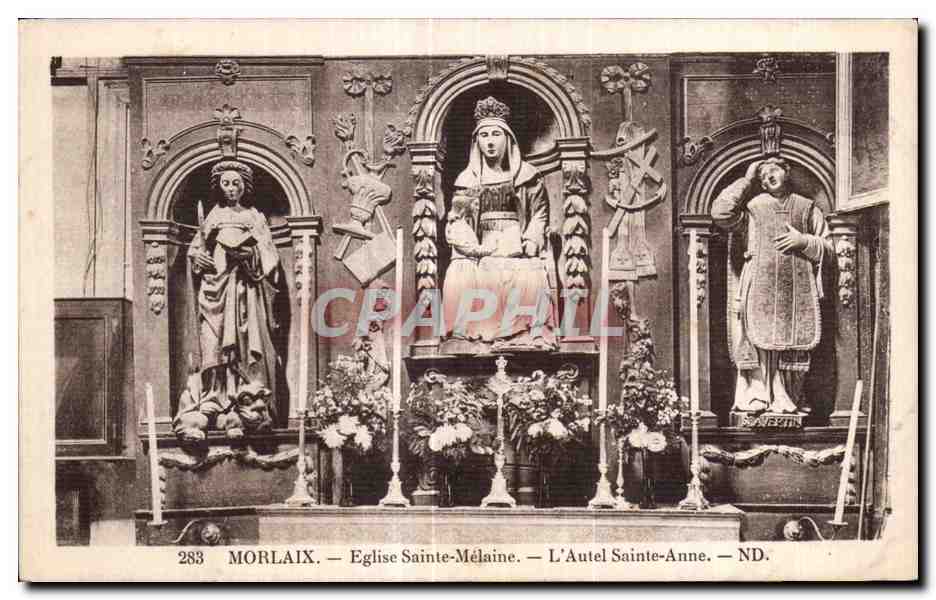CPA Morlaix Eglise Saint Melaine L Autel Sainte Anne