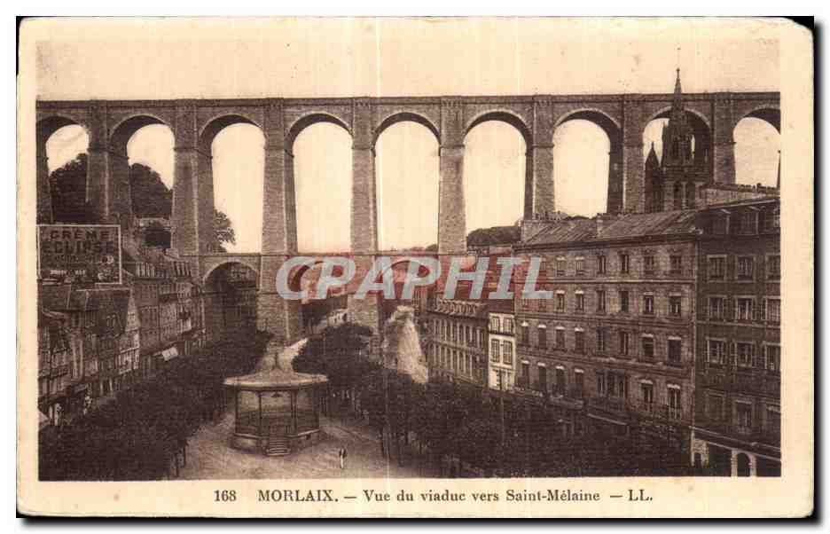 CPA Morlaix Vue du viaduc vers Saint Melaine