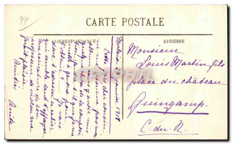 CPA Morlaix Le Couvent de Saint Francois — Rückseite