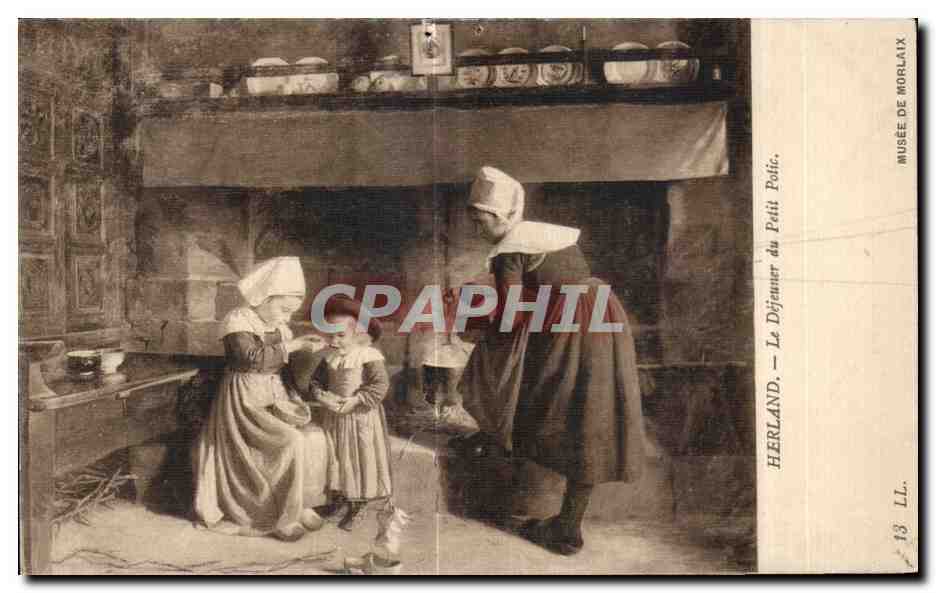 CPA Herland Le Dejeuner du Petit Potic musee de Morlaix 