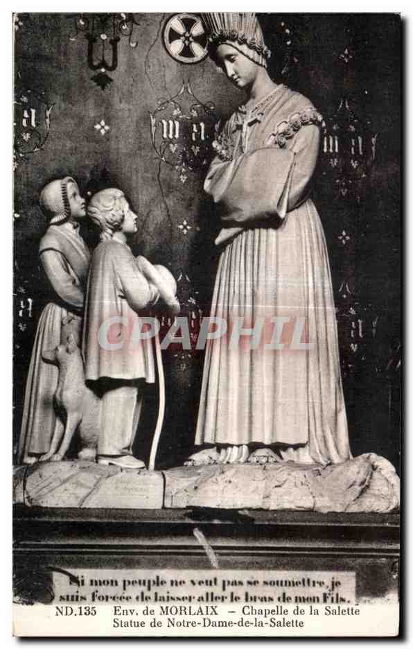 CPA Environs de Morlaix Chapelle de la Salette Statue de Notre Dame de la Salette