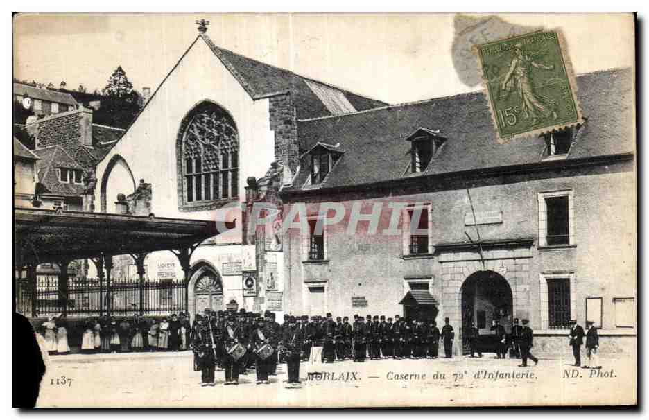 CPA Morlaix Caserne du 72e d Infanterie Militaria