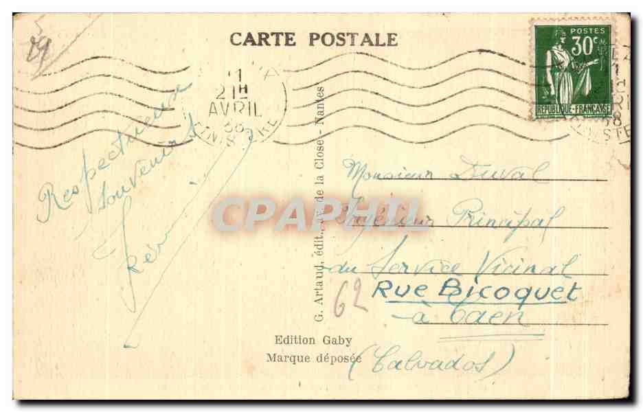 CPA Morlaix Route de Carantec La Riviere de Morlaix — Rückseite
