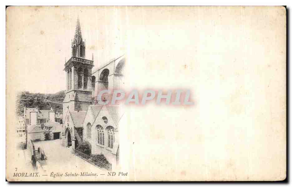 CPA Morlaix Eglise Saint Melaine Le Baptistere