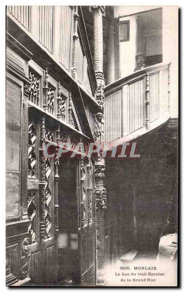 CPA Morlaix Le bas du vieil Escalier de la Grand Rue