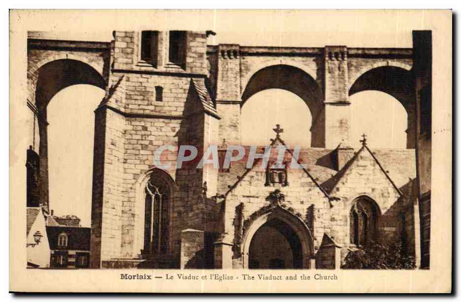 CPA Morlaix Le Viaduc et l Eglise 