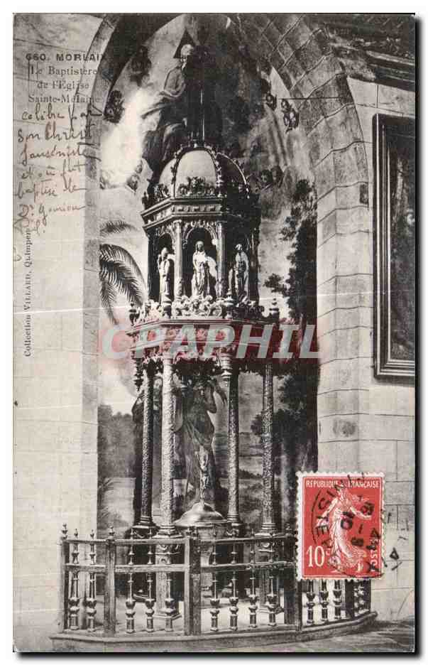 CPA Morlaix Le Baptistere de l Eglise Saint Melaine