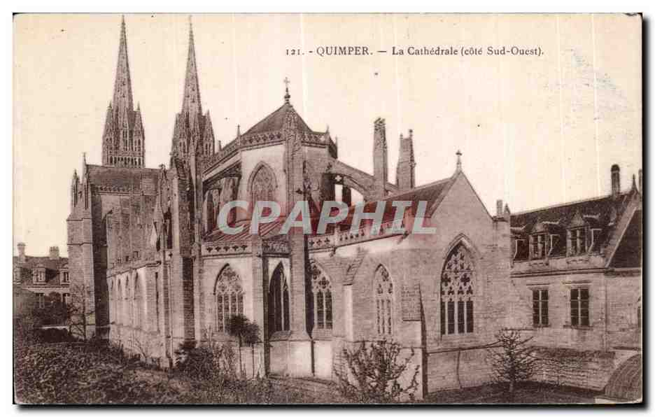 CPA Quimper La Cathedrale (cote Sud Ouest)