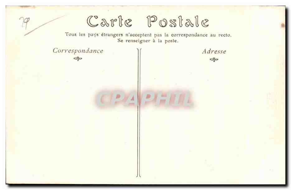 Trégastel-Primel (Finistère) — Rochers par gros temps, Grève du Diben — n°740 — Verso