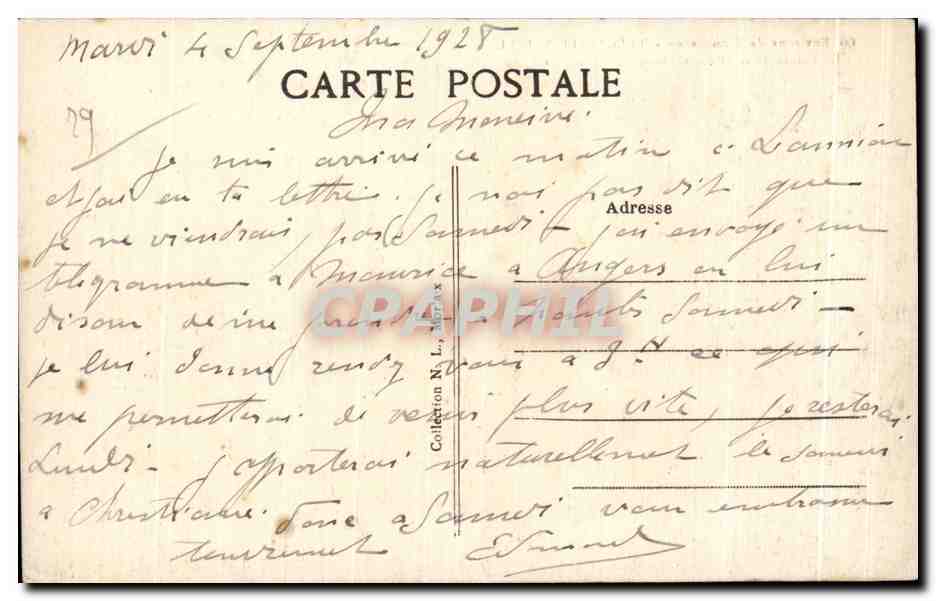 CPA Environs de Plougasnou Tregastel Trimel La Pointe de la Decapition et le Rocher decapite — Rückseite