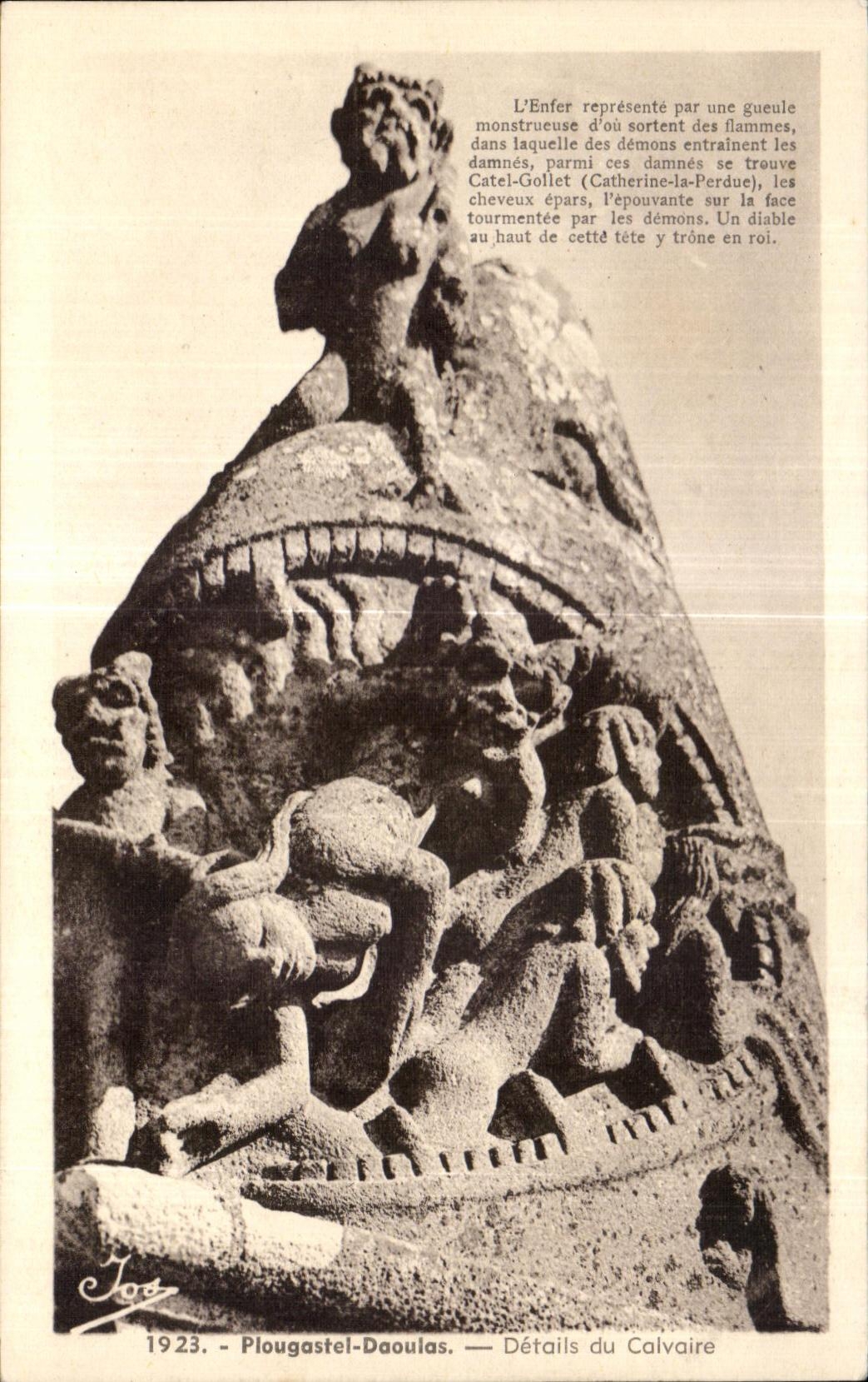CPA Plougastel Daoulas Details du Calvaire Enfer