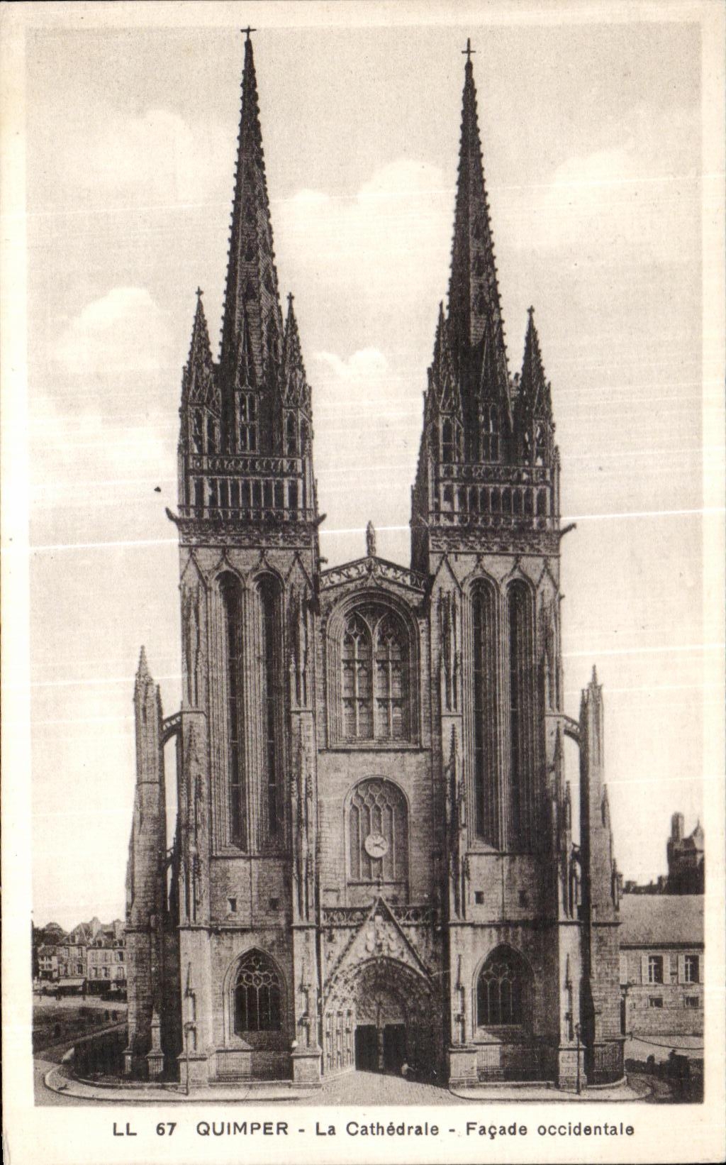 CPA Quimper La Cathedrale Facade occidentale