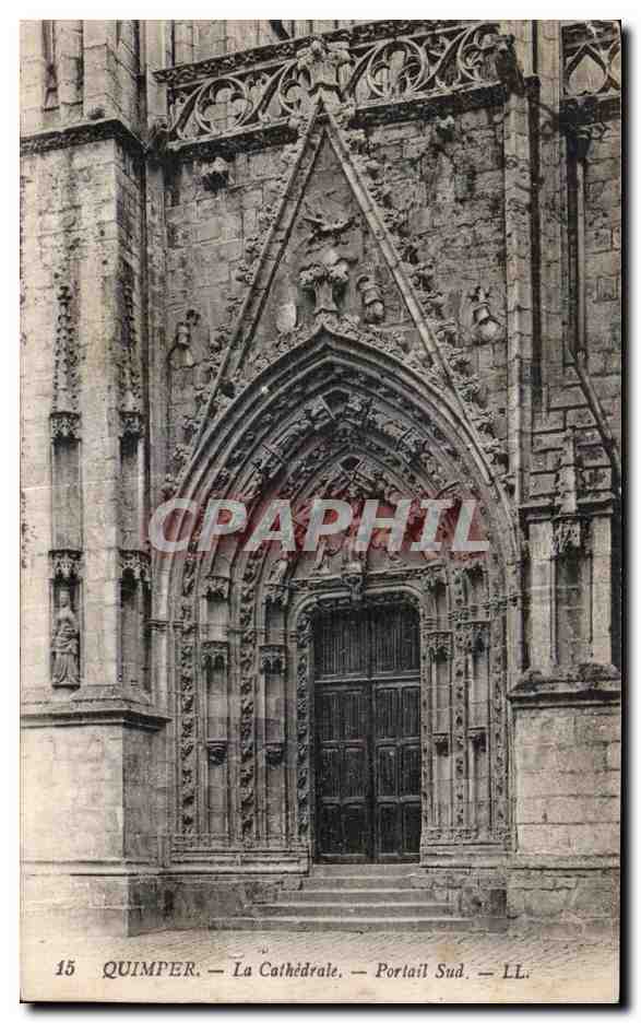 CPA Quimper La Cathedrale Portail Sud
